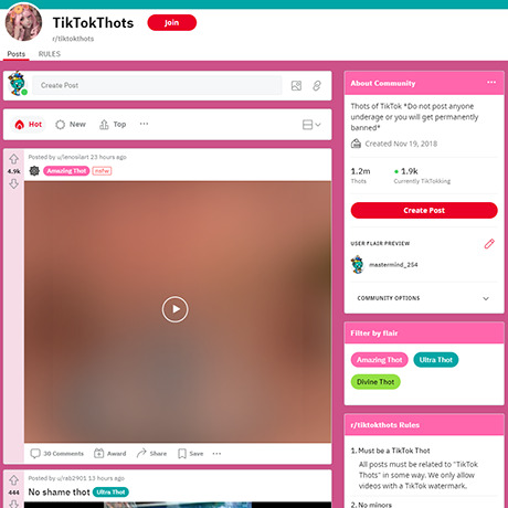 Reddit TikTokThots – NSFW TikTok Thots Subreddit