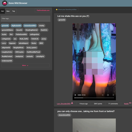 Gone Wild Browser screenshot