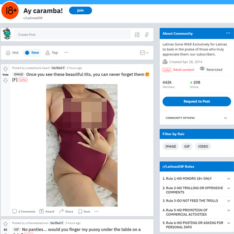 LatinasGW – NSFW Subreddit for Wild Latina Girls