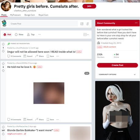 Before After Cumsluts screenshot