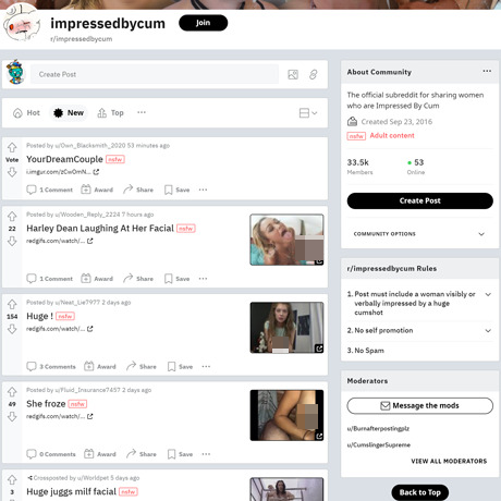 ImpressedByCum screenshot