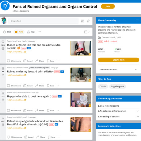 Ruined Orgasms – Subreddit for Tease & Denial Enthusiasts