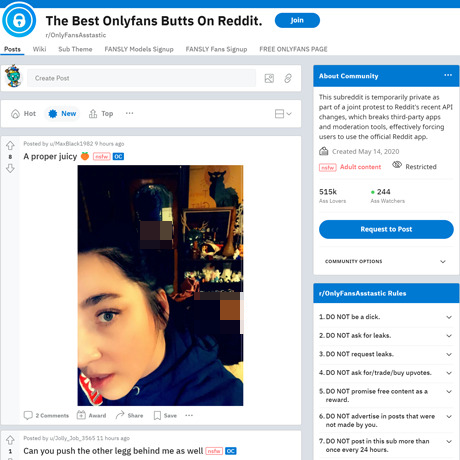 OnlyFans Asstastic – NSFW Reddit Community for Ass Enthusiasts