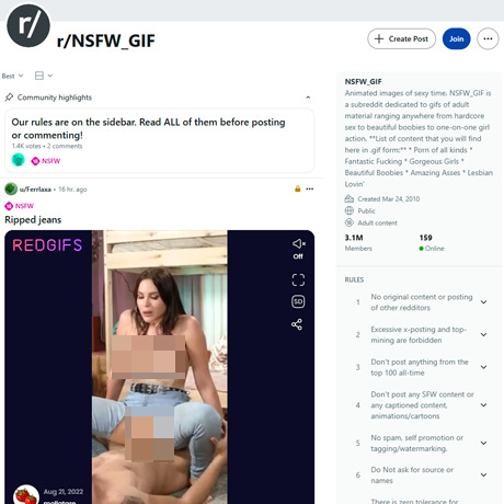 Reddit NSFW GIF – Top NSFW Reddit Community for Sexy GIFs