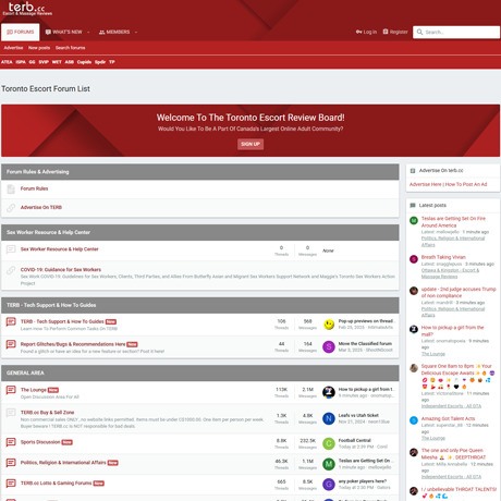 TERB – Canadian Escort Forum with Active Community Reviews