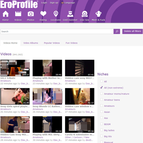 EroProfile – Amateur Porn Social Network and Community