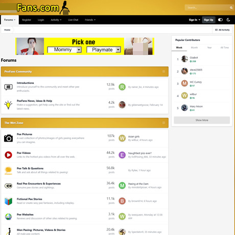 PeeFans – Active Golden Showers Forum & Community