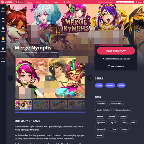 Merge Nymphs Review – A Nutaku Puzzle Game with Adult Scenes