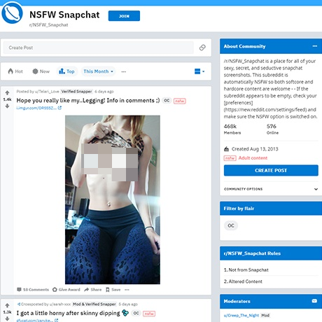 NSFW Snapchat – Explore the Reddit Community for Amateur Nudes