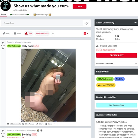 JizzedToThis – Reddit NSFW Community with Curated Adult Content