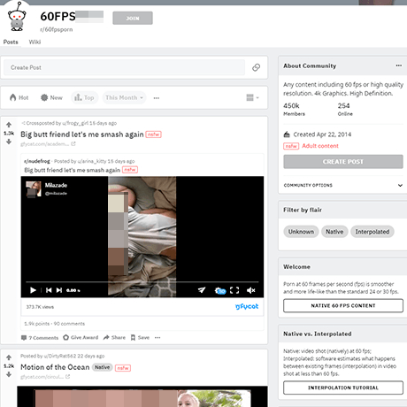 60FPSPorn – High-FPS Porn Videos on Reddit's Top NSFW Sub