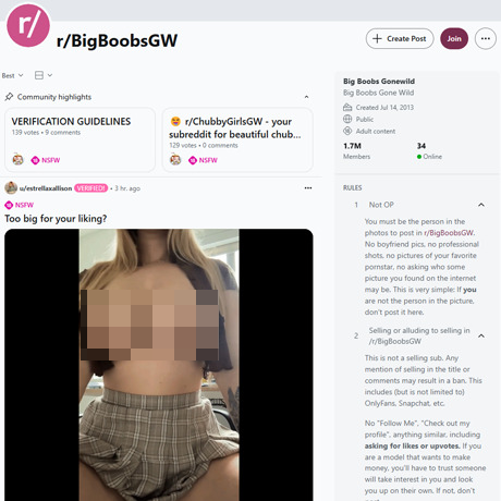 Reddit BigBoobsGW – Free Big Bust Photos & Clips | NSFW Subreddit