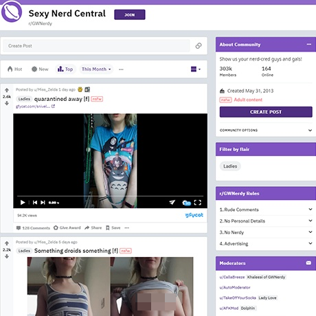 GWNerdy – Nerdy NSFW Subreddit for Amateur Cosplay Nudes
