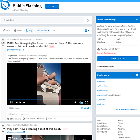 Public Flashing – Reddit NSFW Subreddit for Public Exposure Videos