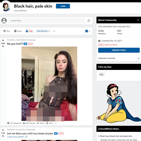 SnowWhites – NSFW Community for Pale Girls with Dark Hair