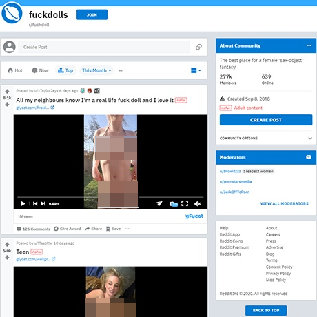 FuckDoll – Reddit's Go-To NSFW Subreddit for Rough Sex