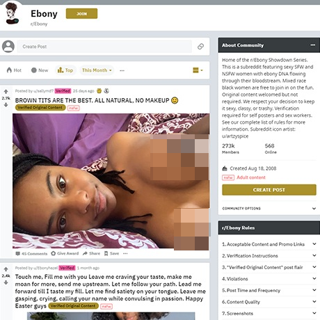 Reddit Ebony Porn – Browse Ebony Amateur Selfies and Videos
