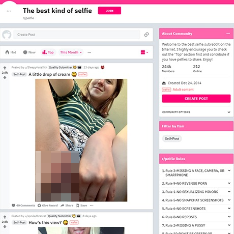 Pelfie screenshot