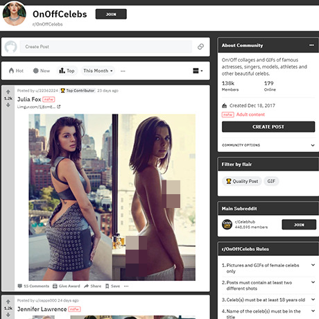 OnOffCelebs screenshot