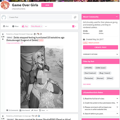 GameOverGirls – Explore Brutal Hentai and Active NSFW Reddit Community