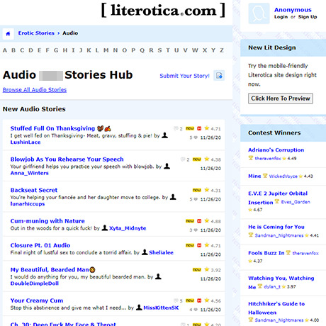 Literotica Audio – Audio Sex Stories and ASMR Porn Sites