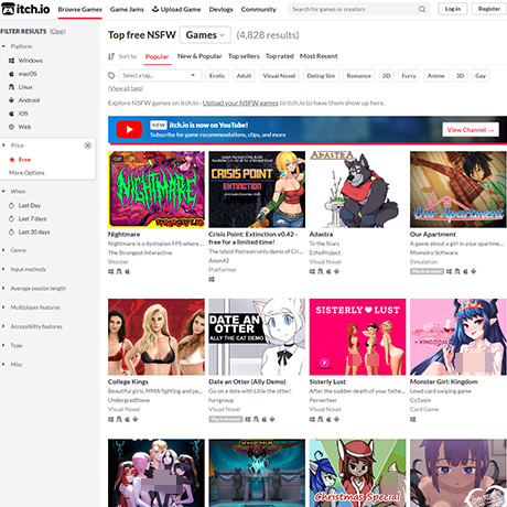 Itch.io – Free NSFW Games for Adult Gamers