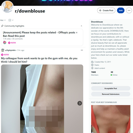 Reddit r/Downblouse – Candid Views and Revealing Content