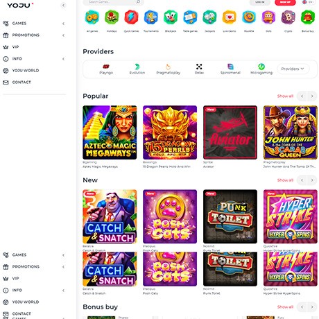 YOJU Casino screenshot